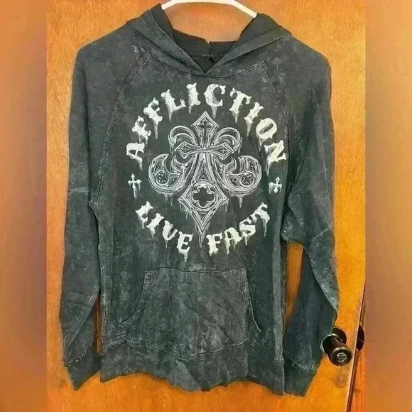 Men’s Affliction Hooded Sweatshirt - Picture 1 of 3